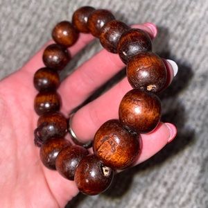Chinese symbol wooden bead bracelet from China